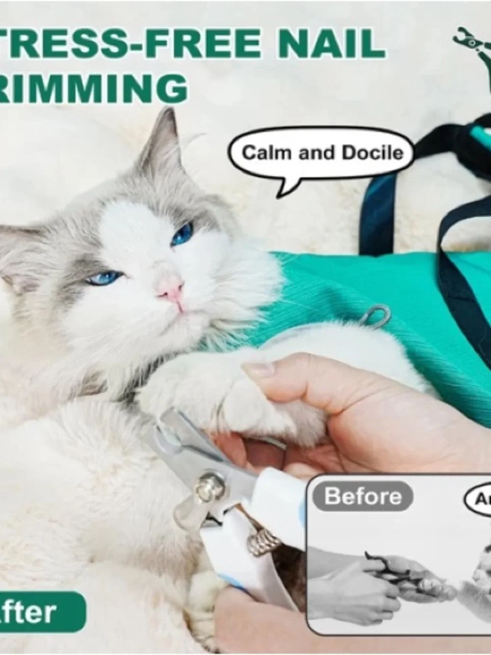 Pet Carrier Sling Bag for Cats - Teal Green